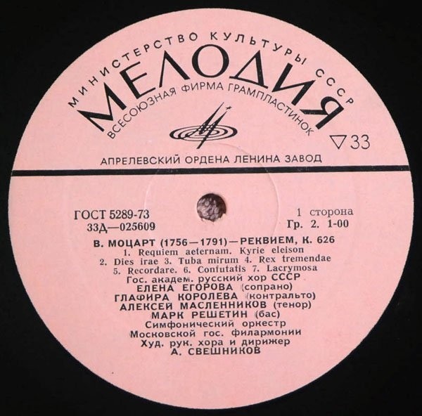 В. А. МОЦАРТ (1756-1791) «Реквием» — А. Свешников