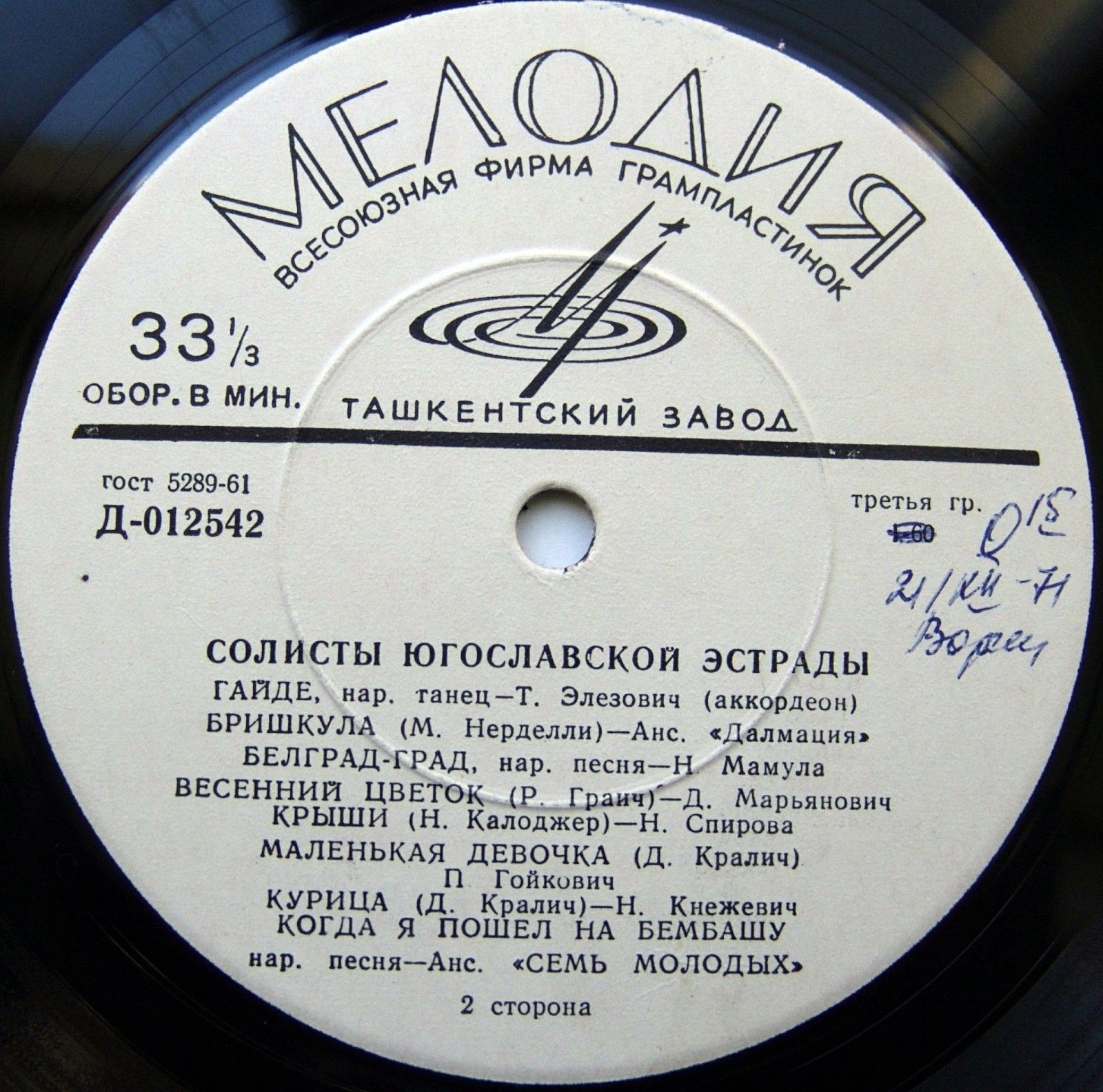 ЮГОСЛАВСКАЯ ЭСТРАДА (на сербохорватском яз.)