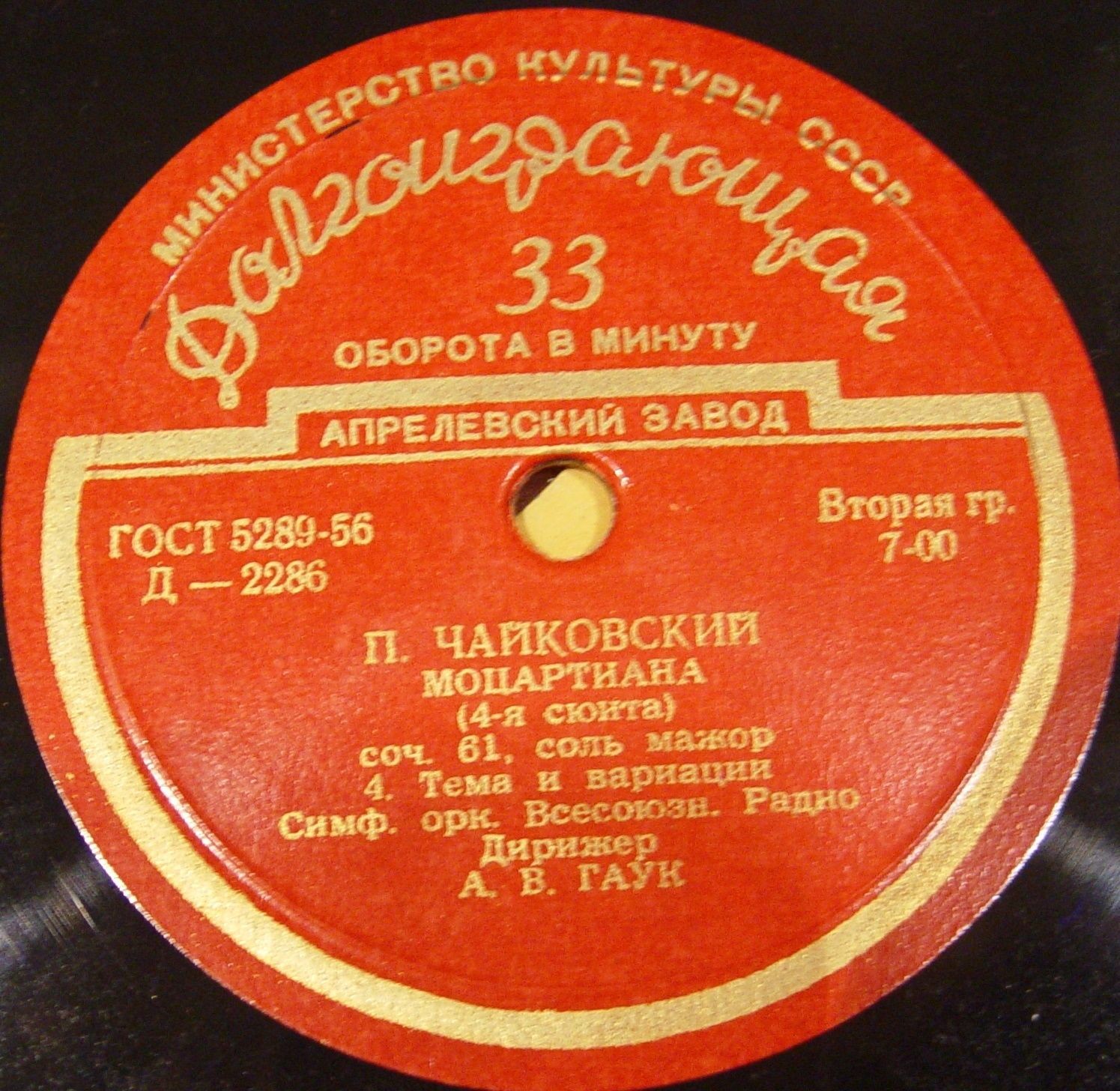 П. Чайковский: Моцартиана (Сюита № 4) (А. Гаук, СО ВР)