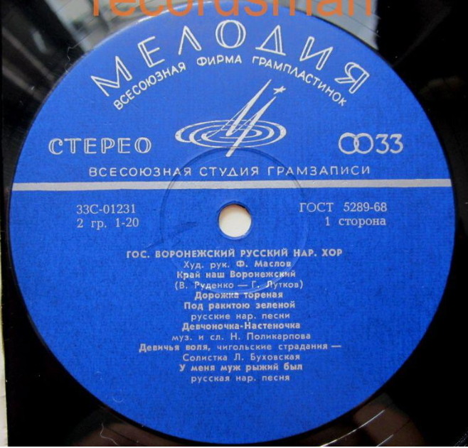 Государственный Воронежский русский народный хор. Русские народные песни
