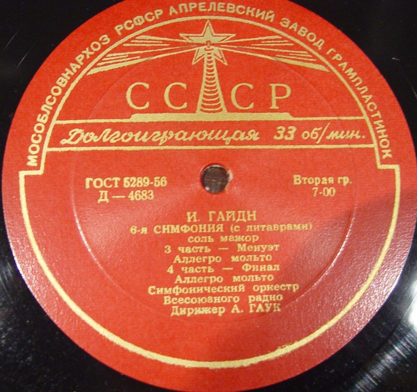Й. Гайдн: 6-я симфония (с литаврами) соль мажор (А. Гаук)