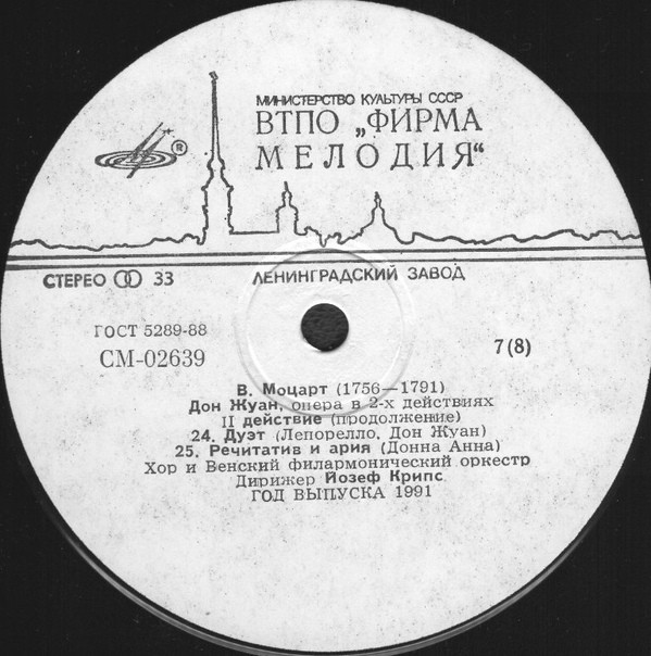 В.МОЦАРТ. Дон Жуан