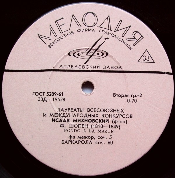 Исаак МИХНОВСКИЙ (ф-но) - Шопен