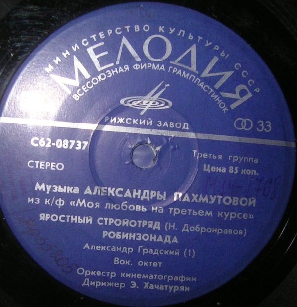 Мелодии экрана. Песни А. Пахмутовой из к/ф "Моя любовь на третьем курсе"