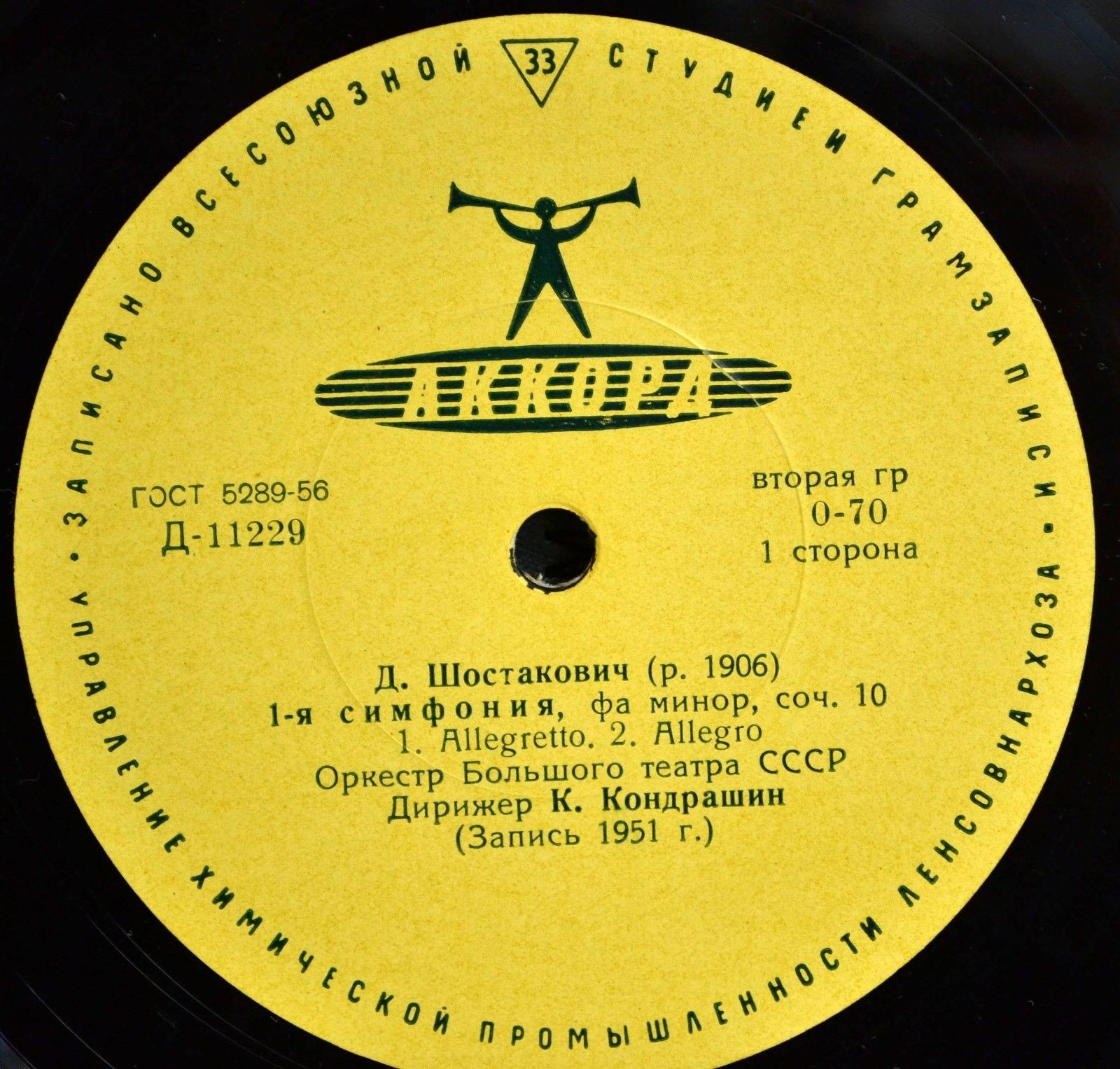 Д. Шостакович: Симфония № 1 (Оркестр БТ, К. Кондрашин)