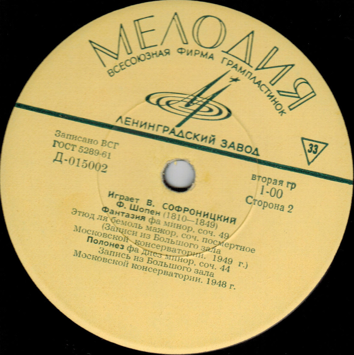 В. СОФРОНИЦКИЙ (ф-но)