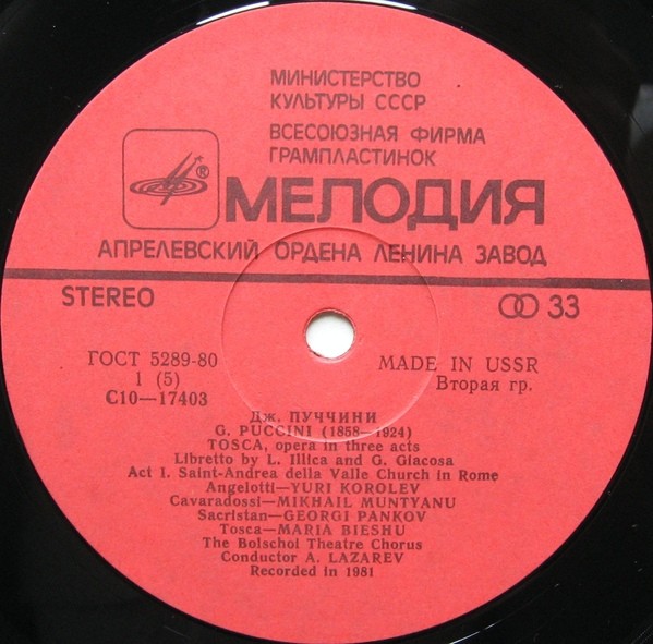 Дж. ПУЧЧИНИ (1858-1924): «Тоска», опера в трех действиях.