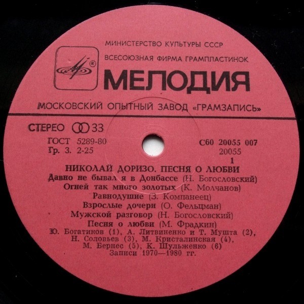 Николай ДОРИЗО. «Песня о любви»