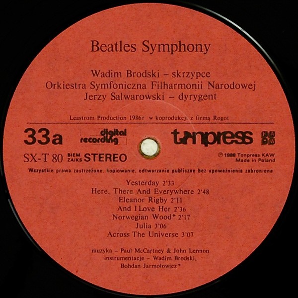 Wadim Brodski ‎– Beatles Symphony [по заказу польской фирмы TONPRESS SX-T80]