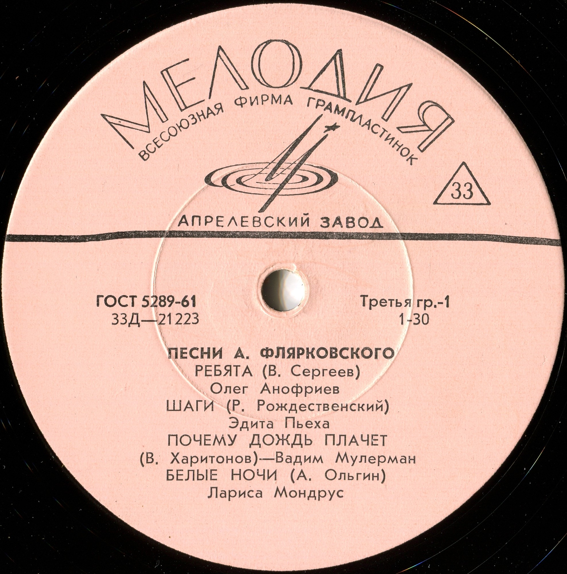 А. ФЛЯРКОВСКИЙ (1931) - Песни А. Флярковского