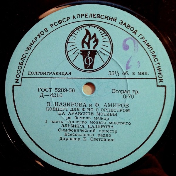 Э. Назирова и Ф. Амиров. Концерт для ф-но с оркестром на арабские мотивы