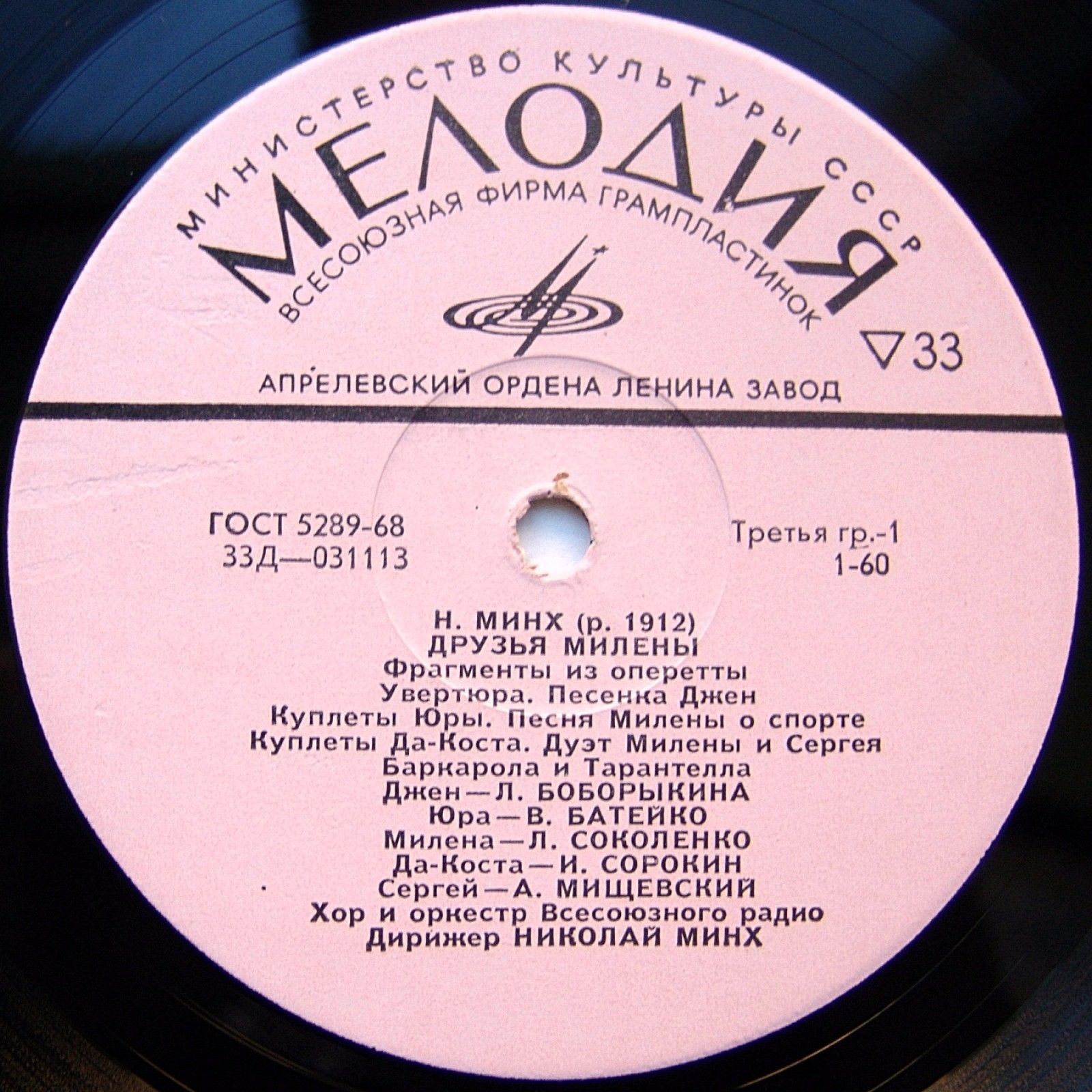 Николай Минх: «Друзья Милены», фрагменты из оперетты