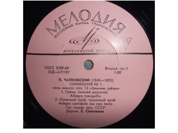 П. ЧАЙКОВСКИЙ Симфония № 1 соль минор, соч. 13 "Зимние грезы" (ГСО СССР, Е. Светланов)