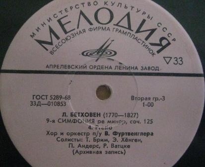 Л. Бетховен: Девятая симфония; И. Брамс: Вариации на тему Гайдна (В. Фуртвенглер)
