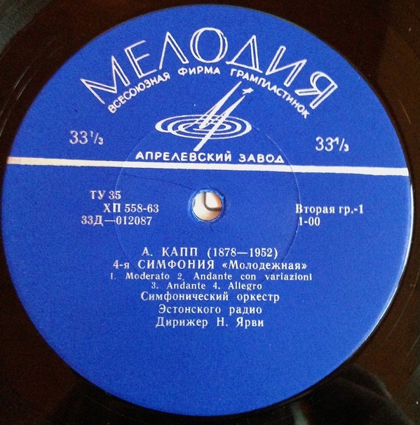 Симфонический оркестр Эстонского радио, дирижер Н. Ярви