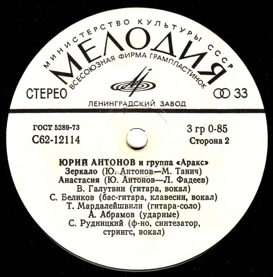 Юрий АНТОНОВ и группа "АРАКС"