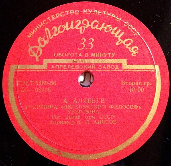 А. АЛЯБЬЕВ. Деревенский философ (увертюра), Увертюра, Танцевальная сюита