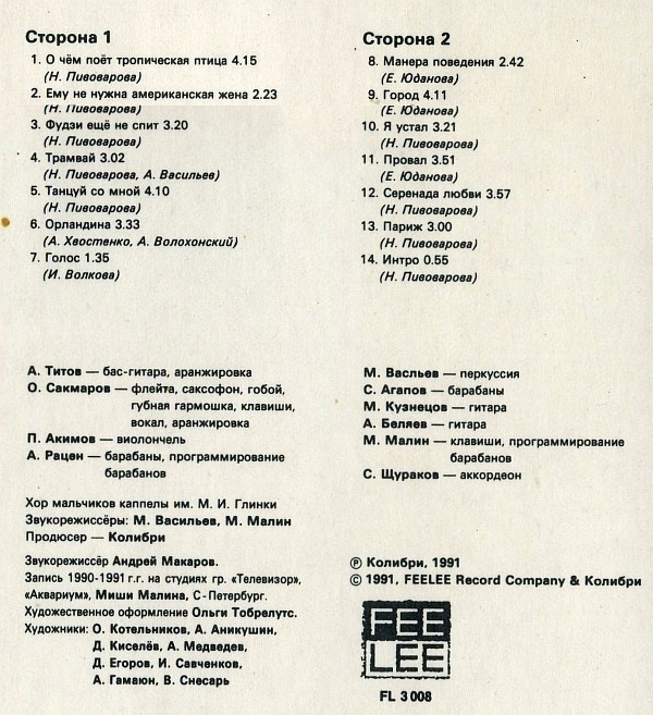 Группа «КОЛИБРИ». Манера поведения