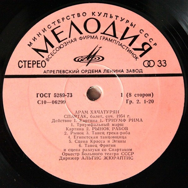 Арам Хачатурян. «Спартак». Балет в четырех действиях, девяти картинах. Либретто Н. Волкова
