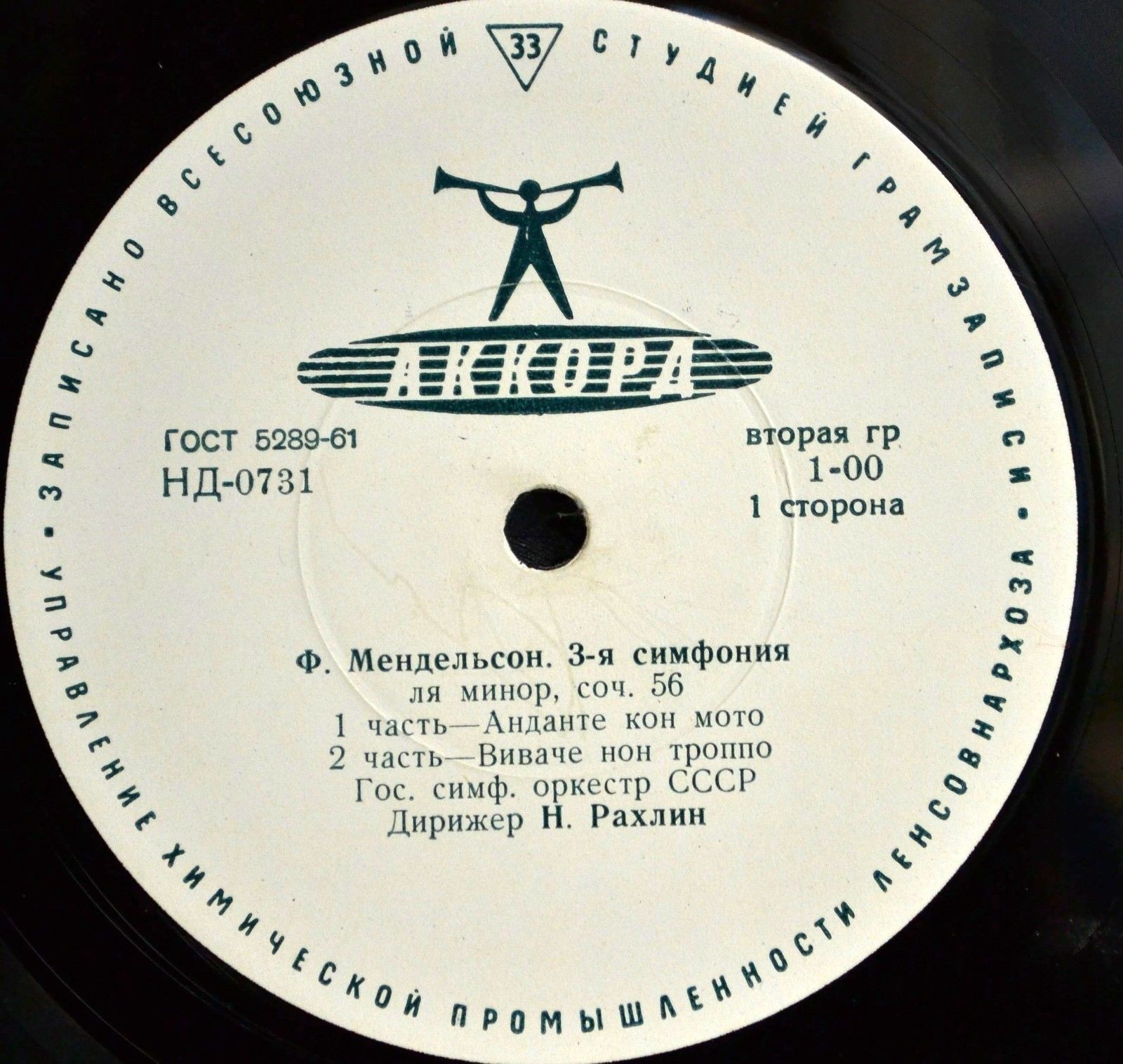 Ф. МЕНДЕЛЬСОН (1809–1847): Симфония № 3 ля минор, соч. 56, (Н. Рахлин)