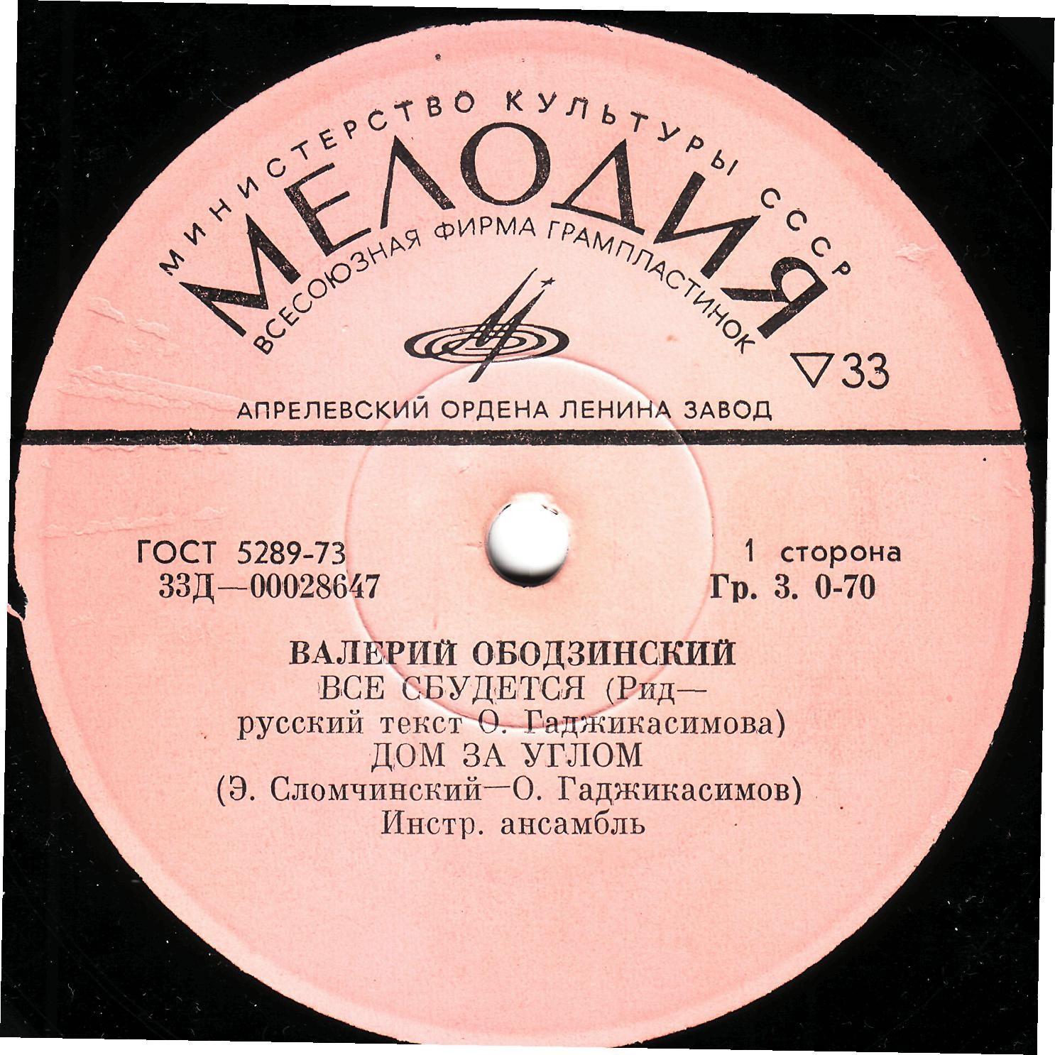 Валерий ОБОДЗИНСКИЙ