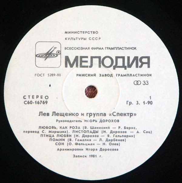 Лев Лещенко и группа "Спектр"