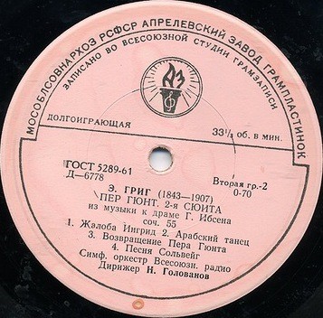 Э. ГРИГ (1843–1907): Сюиты №1 и 2 из музыки к драме Г. Ибсена «Пер Гюнт» (Н. Голованов)