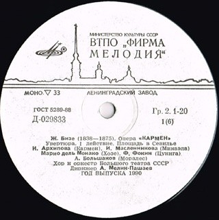 Ж. БИЗЕ (1838–1875) «Кармен», опера в 4-х действиях