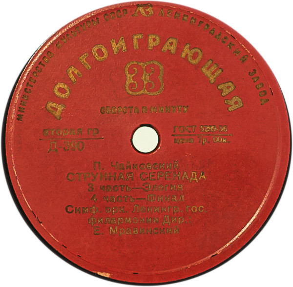 П. Чайковский (1840–1893). Серенада для струнного оркестра, соч. 48 (Е. Мравинский)
