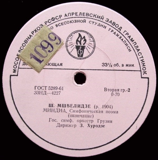 Ш. Мшвелидзе (1904). Симфоническая поэма «Миндия»
