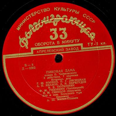 П. ЧАЙКОВСКИЙ (1840-1893): Пиковая дама, опера в 3 д. (А. Мелик-Пашаев)