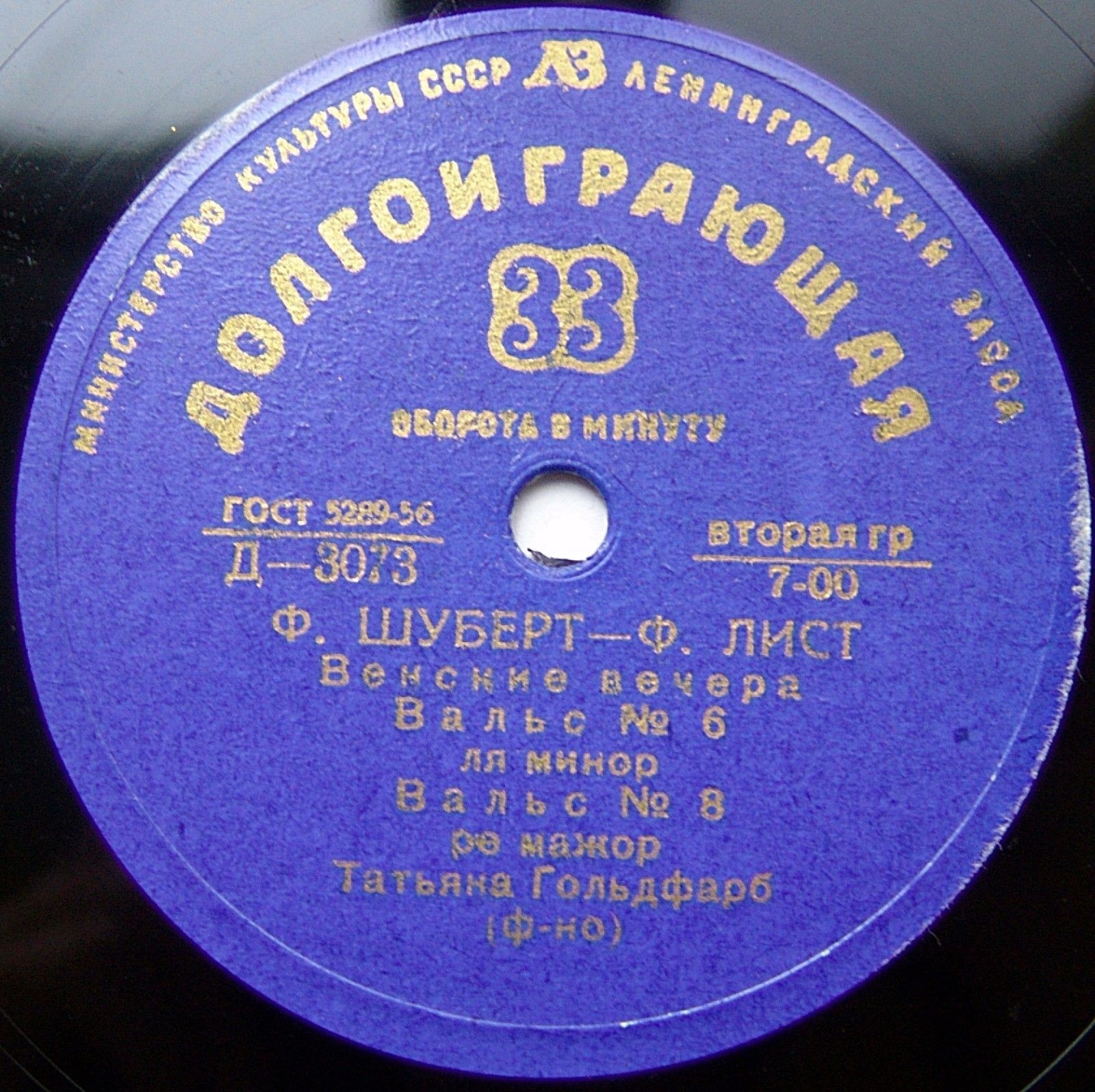 Ф. ШУБЕРТ—Ф. ЛИСТ: Венские вечера (Татьяна Гольдфарб, ф-но)