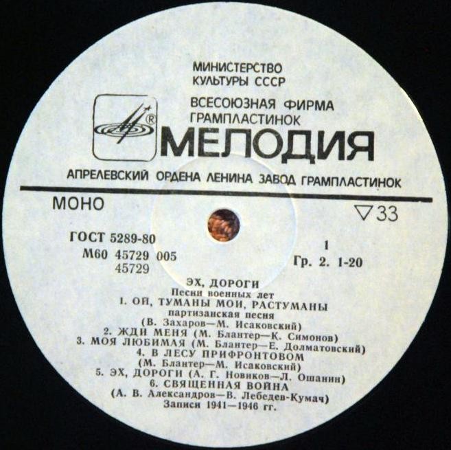 Эх, дороги. Песни военных лет