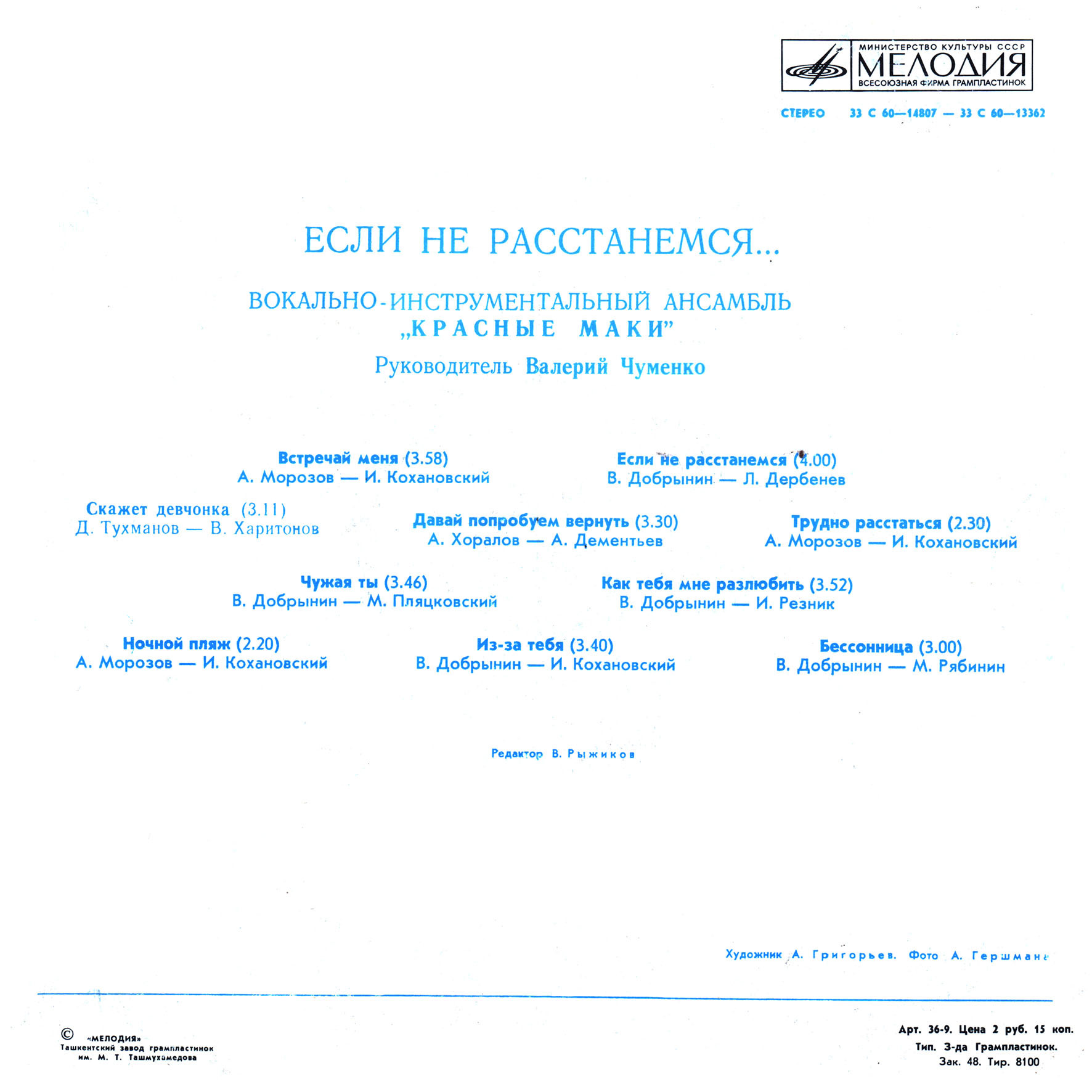 ВИА "Красные маки". Если не расстанемся…