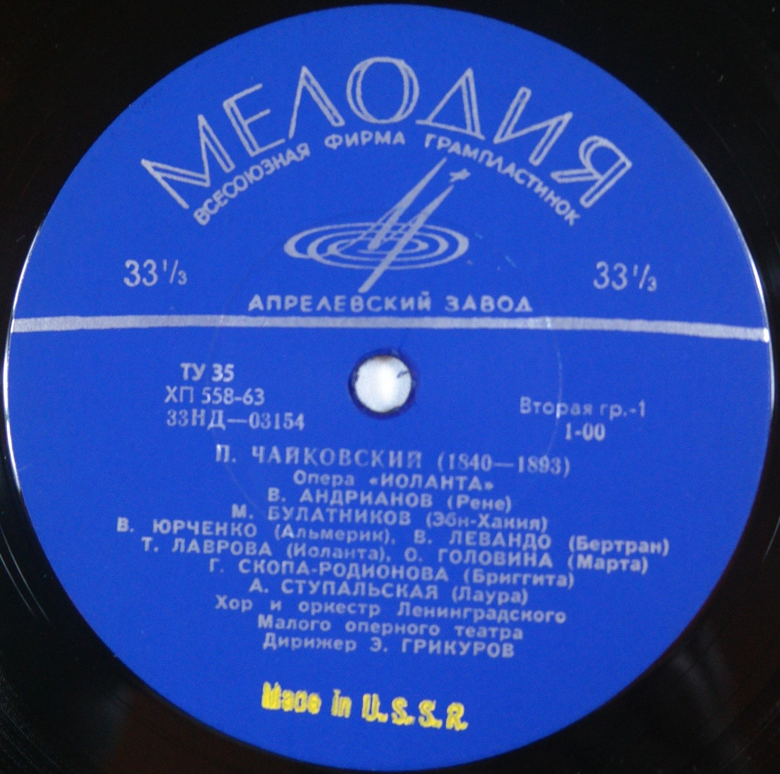 П. И. ЧАЙКОВСКИЙ: «Иоланта», опера в 1 действии (Э. Грикуров)