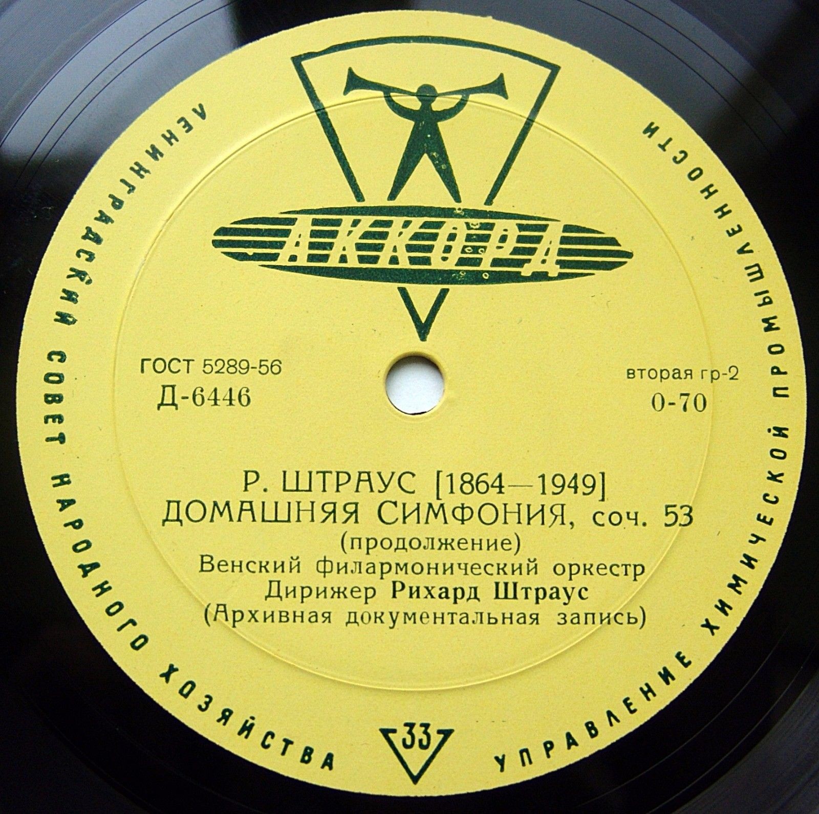 Р. Штраус: Домашняя симфония, Концерт № 1 для валторны с оркестром. Рихард Штраус (дирижёр).Борис Афанасьев, (валторна). А Гаук (дирижёр)