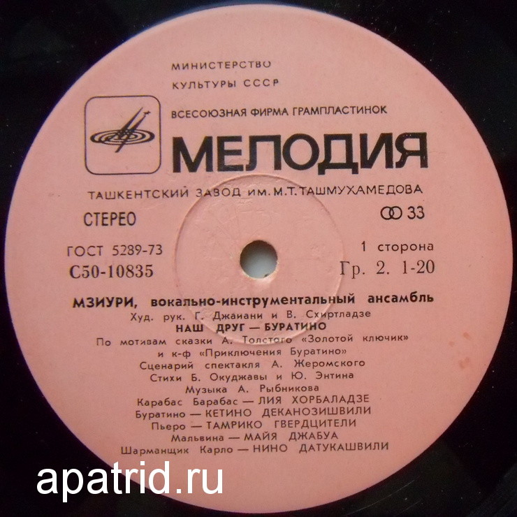 ВИА МЗИУРИ "Наш друг - Буратино"