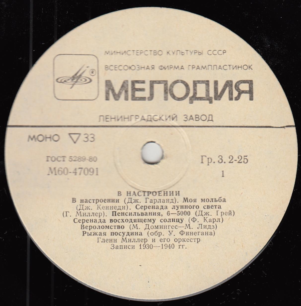 Гленн Миллер и его оркестр. «В настроении»