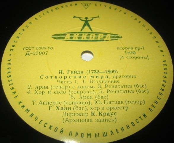 И. Гайдн: Сотворение мира, оратория (К. Краус, дирижер)