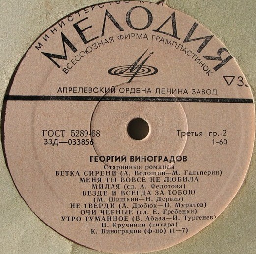 Георгий Виноградов. Старинные романсы