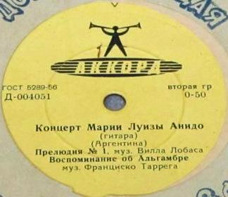 Концерт Марии Луизы Анидо (гитара, Аргентина)