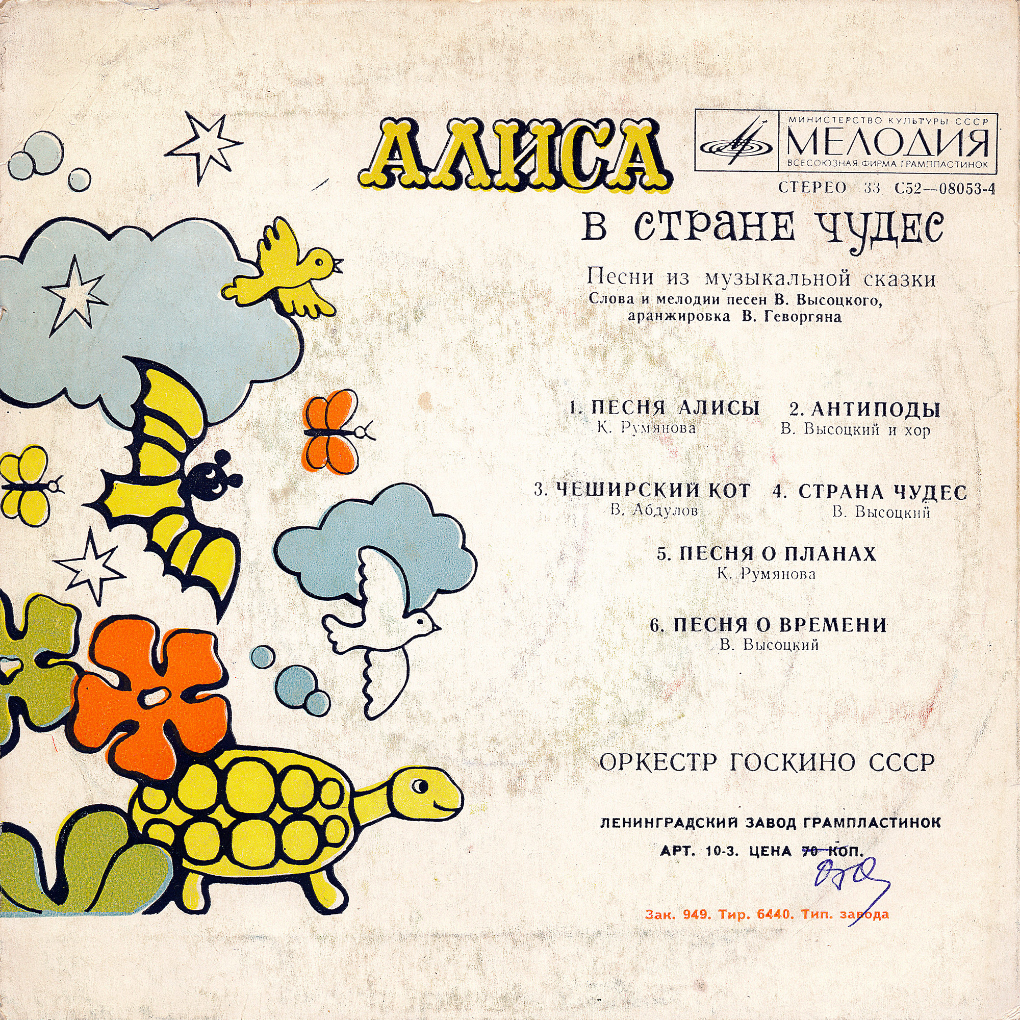«Алиса в стране чудес». Песни из музыкальной сказки