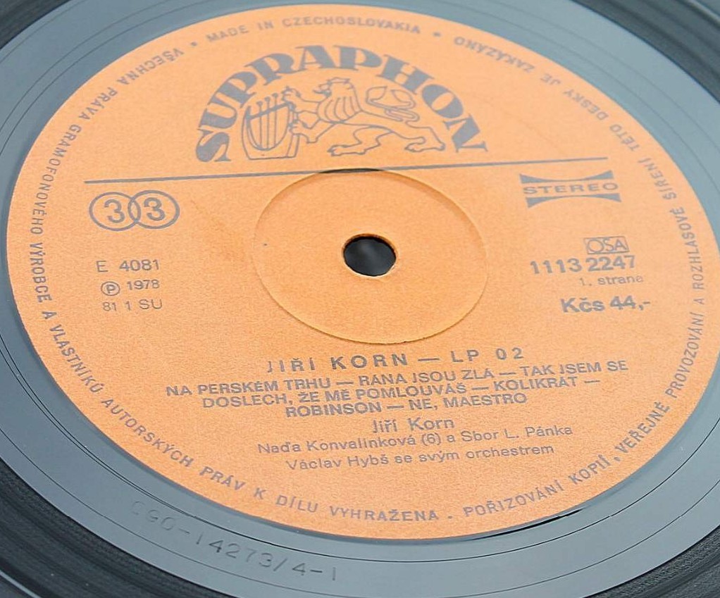 Jiří Korn ‎– LP 02 [по заказу чешской фирмы SUPRAPHON 1113 2247]