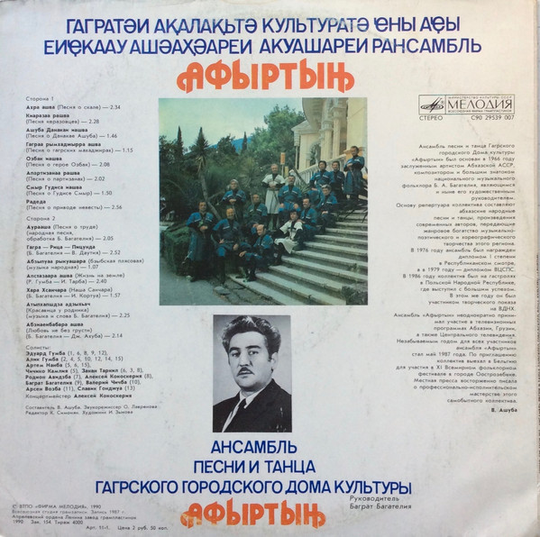 Ансамбль песни и танца Гагрского городского Дома культуры "Афыртын", руководитель Б. Багателия