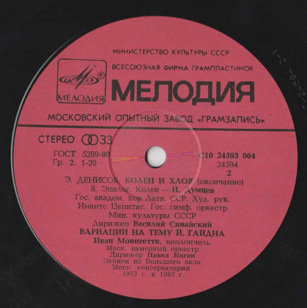 Э. ДЕНИСОВ (1929-1996): Сюита из оперы "Пена дней"; Вариации на тему Й. Гайдна