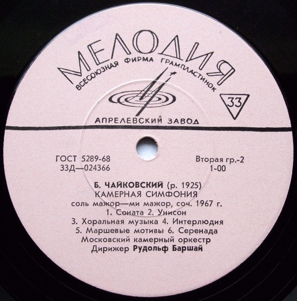 М. ВАЙНБЕРГ (р. 1919) / Б. ЧАЙКОВСКИЙ (р. 1925)