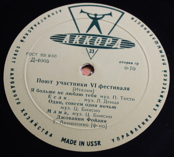 Поют участники VI фестиваля (Италия). Анна Мария Валлин, Джованни Фойани