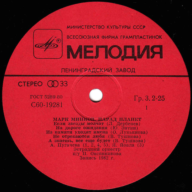 Песни Марка Минкова. «Парад планет»