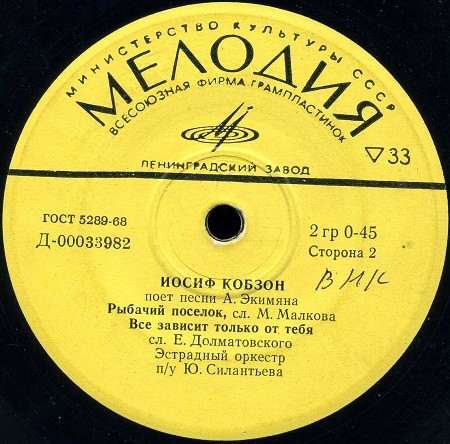 Иосиф КОБЗОН поёт песни А. Экимяна