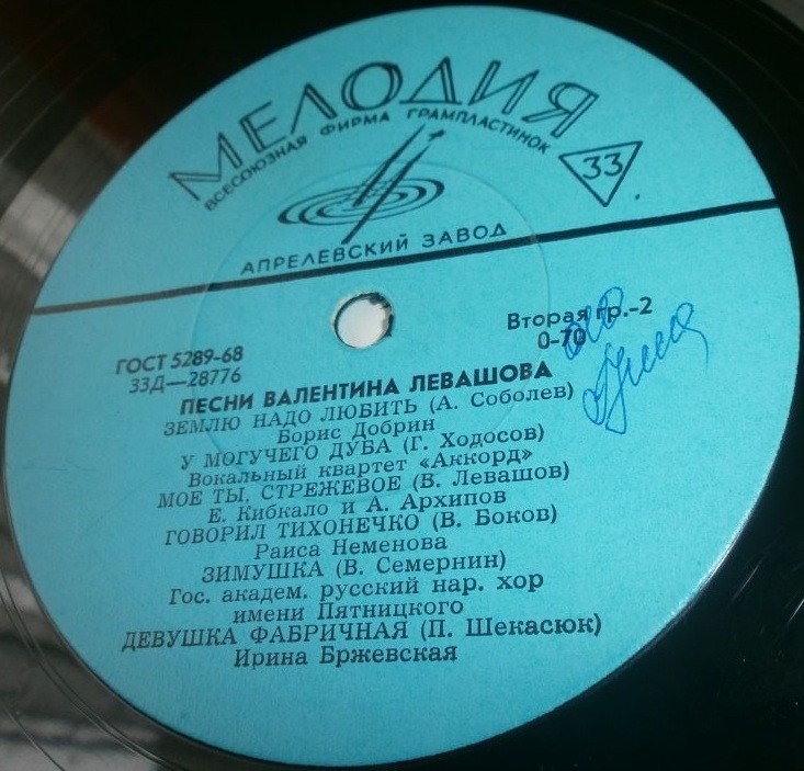 Валентин ЛЕВАШОВ (1915). Песни
